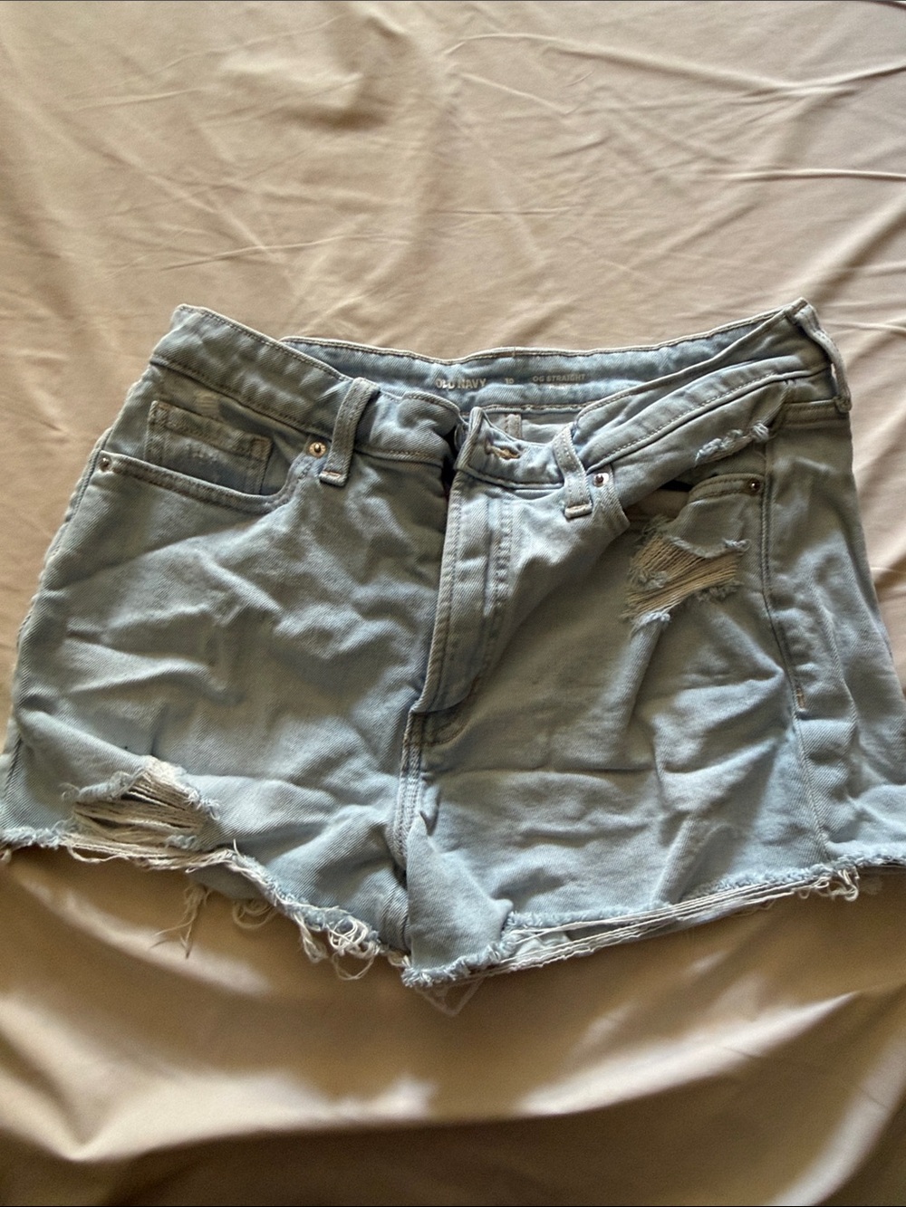 Old Navy Light Blue Distressed Denim Shorts - Women